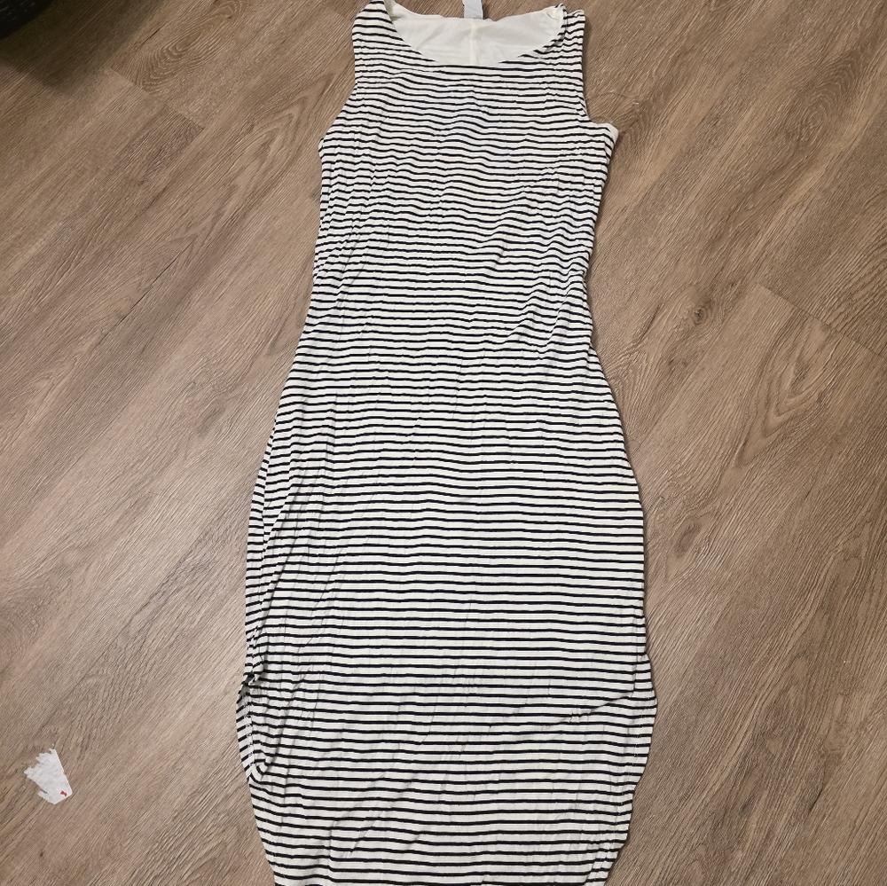 Bar III  Black and White Striped Midi Dress